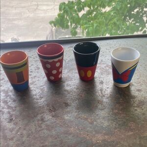 Disney Parks Character-Themed Shot Glass Set - Mickey, Minnie, Donald, & Goofy